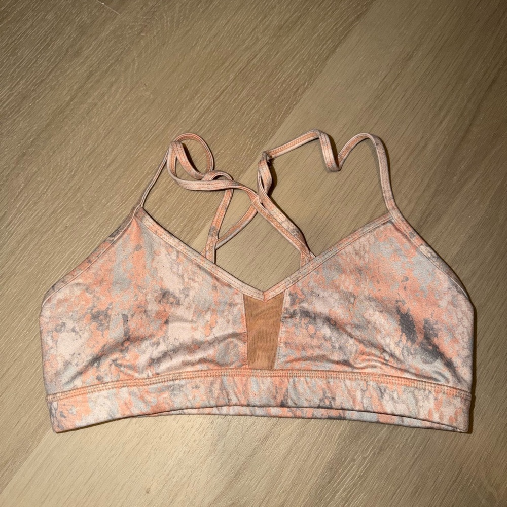 ALO Yoga Peach and Gray Sports Bra